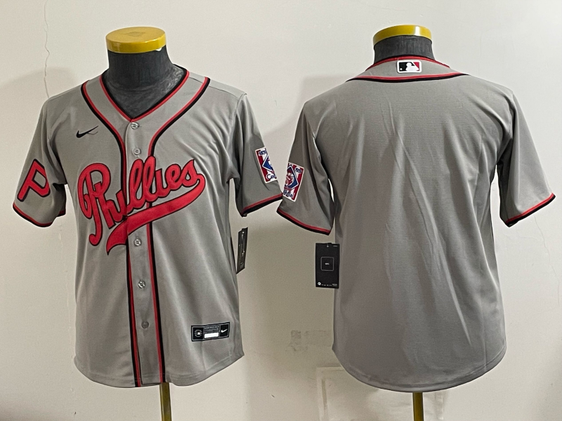 Youth 2026 Philadelphia Phillies blank grey Game Nike MLB Jersey 0830003->youth mlb jersey->Youth Jersey